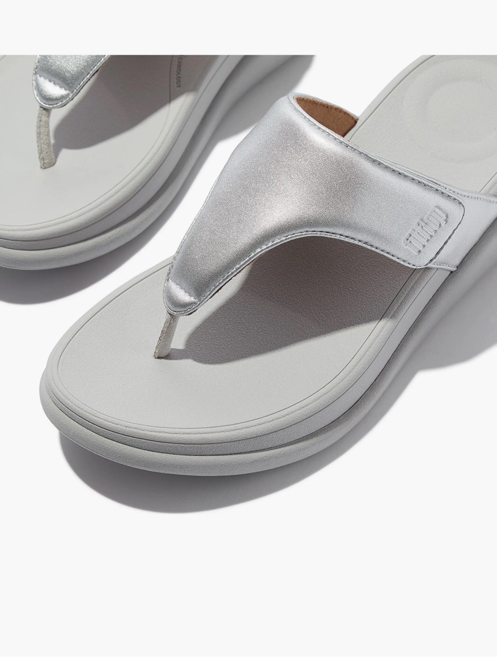FitFlop F Mode Go Adjustable FlipFlop- Metallic Silver